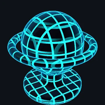 Cyber grid material with neon grid lines